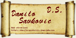 Danilo Savković vizit kartica